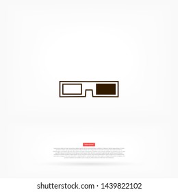 3D glasses vector icon 10 eps , Lorem ipsum Flat design