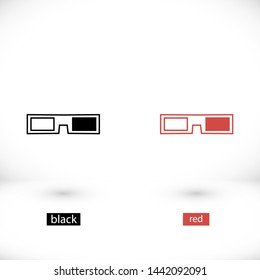 3D glasses vector icon 10 eps , Lorem ipsum Flat design