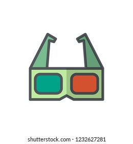 3d glasses vector icon