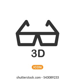 3D Glasses Vector Icon