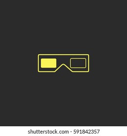 3d glasses vector  icon.