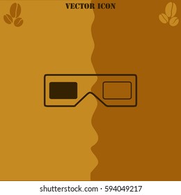 3d glasses vector  icon Coffee symbol background.