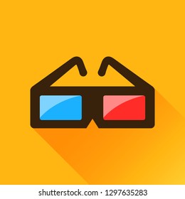 3d glasses vector icon illustration isolated on white background