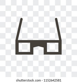 3d glasses vector icon isolated on transparent background, 3d glasses logo concept