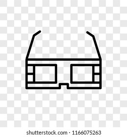 3d glasses vector icon isolated on transparent background, 3d glasses logo concept