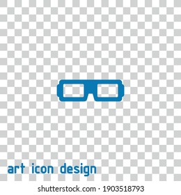 3d glasses vector icon on an abstract background