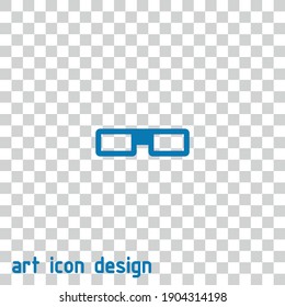 3d glasses vector icon on an abstract background