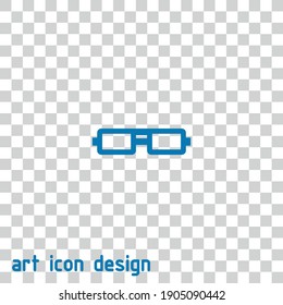 3d glasses vector icon on an abstract background