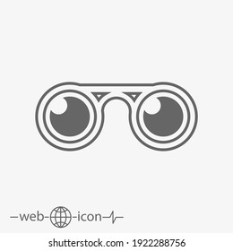 Icono vectorial de gafas 3d sobre fondo gris