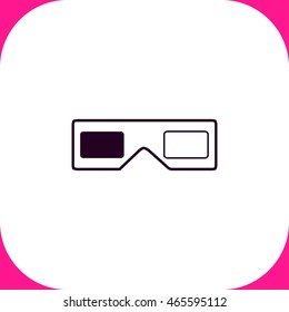 3d glasses vector icon on white background.
