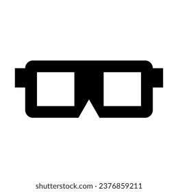 
3D-Brille, Vektorsymbol.  Brillen mit quadratischen Felgensymbolen für Web- und mobile Anwendungen auf bearbeitbarem weißem Hintergrund.
