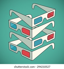 3d glasses vector illustration