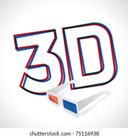 3D glasses in vector illustration