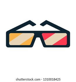 3D Glasses vector illustration in flat color design