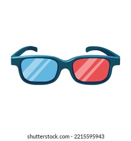 3d glasses vector illustration. Movie industry element. Special glasses for cinema isolated on white. Cinema business concept