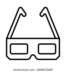 3D Glasses Vector Line Icon Design