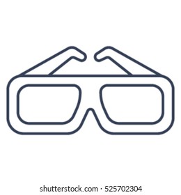 3d Glasses Vector Line Icon 