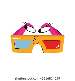 3d Glasses  vector Sticker. Eps 10 file