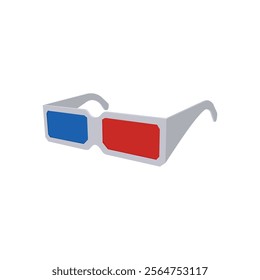 3D Glasses Video Production Vector Illustration, Isolated