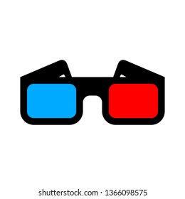 3d glasses for watching movies on a white background, vector