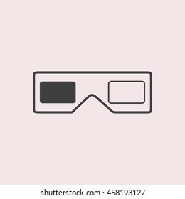3d glasses web icon. Isolated illustration