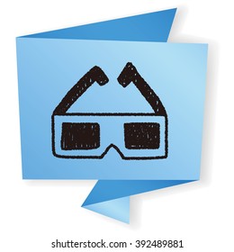3D glassess doodle drawing
