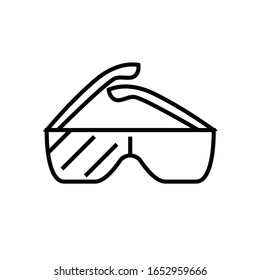 3d glassess line icon, concept sign, outline vector illustration, linear symbol.