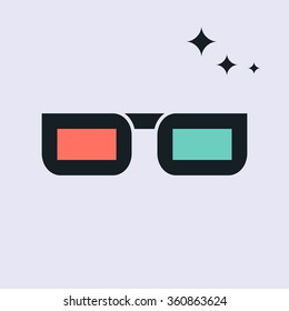 3d glasses.vector illustration.