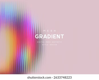 Vidro de morfismo de vidro 3d com cores iridescentes no rosa pastel. Fundo de gradiente abstrato. Textura na moda ondulada. Ilustração vetorial.