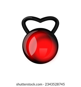 3d glassy kettlebell with heart shape grip
