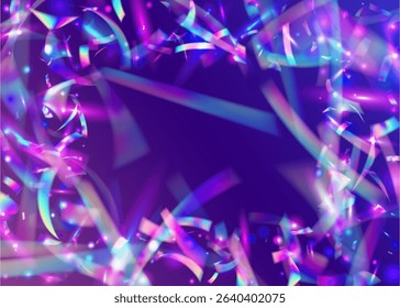 3d Glitter. Light Pattern. Anniversary Confetti. Celebrate Burst. Surprise Poster. Unicorn Banner. Retro Christmas Explosion. Purple Art Effect. Blue 3d Glitter