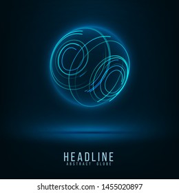 3d globe consist of glowing stripes Abstract earth Worldwide network connection Futuristic neon light Abstract communication concept
Vector illustration