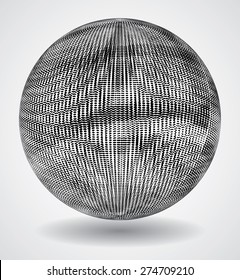 3d Globe Design. Sphere Form Collection. Decorative Elements. 