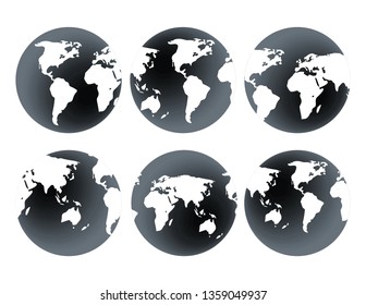 3D globe earth isolated
