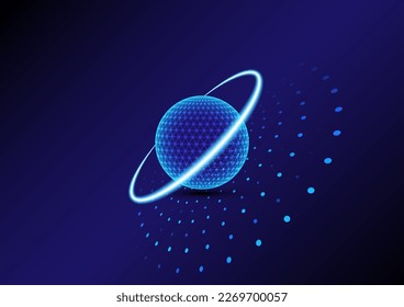 3D Globe geometry technology futuristic innovation vector background
