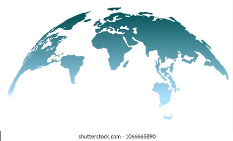 3D Globe Map in Bluish Color Isolated on White Background. Peace & Wealth Concept. Vector Illustration