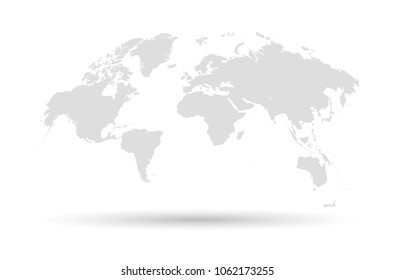 3D Globe Map Template Monochrome Design for Education, Science, Web Presentations. Vector Illustration