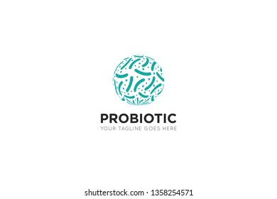 3d Globe Probiotic Logo And Icon Vector Illustration Design Template