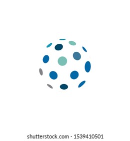 3d globe sphere icon logo design vector template