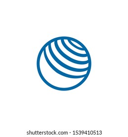 3d globe sphere icon logo design vector template
