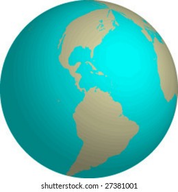 3D globe of the world America