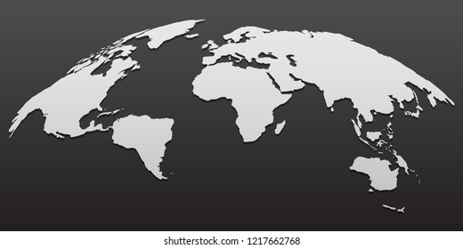 3D globe world map template design. Vector Illustration.