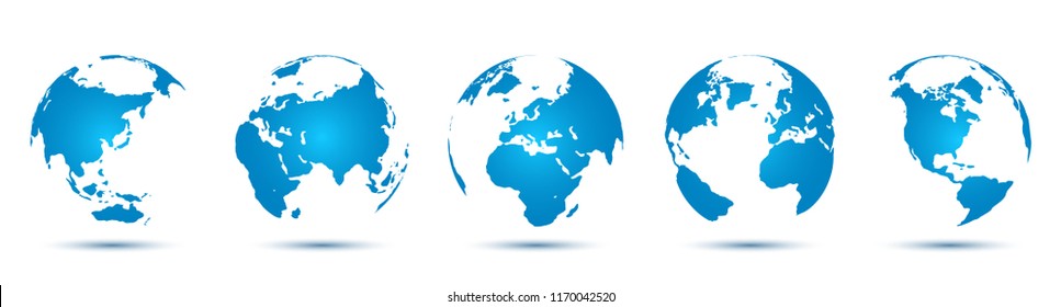 3D Globes with World Maps - for stock