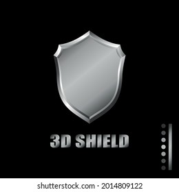 3D Gloosy Metallic Shield Template