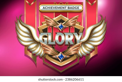 3D Glory Winged Achievement Badge