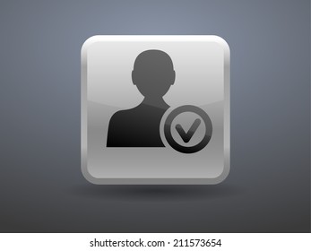 3d glossiness button add friend icon