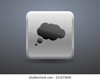 3d glossiness button chatting icon