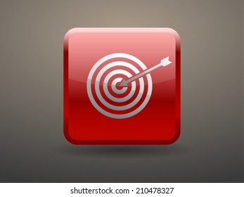 3d glossiness button icon of aim