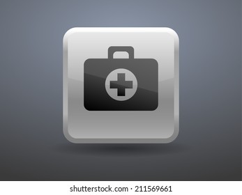 Icono de botón de gloseo 3d de las ambulancias