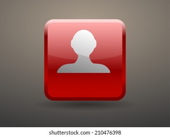 Icono de botón de brillo de 3 d del hombre de negocios